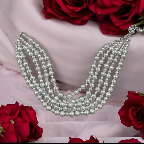 A Rare Bird Jewelry - A Rare Bird “Is it real” Multi-Strand Pearl Statement Necklace